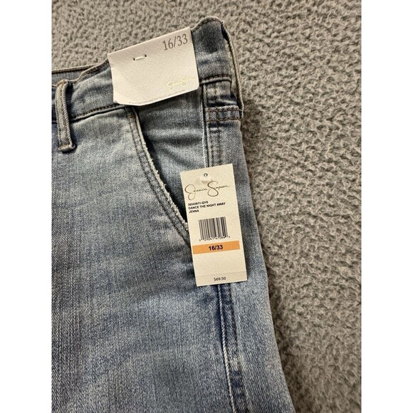 Jessica Simpson Jeans Wonens 16/33 Blue Cargo Wide Leg Dance The Night A… - Picture 8 of 14